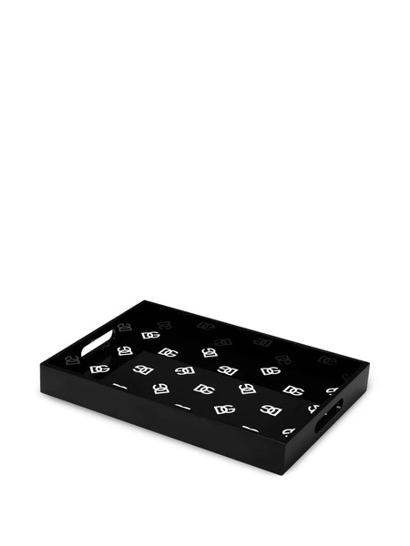  Dolce & Gabbana Casa Logo-print Rectangular-shape Tray (46cm X 30cm) - Black 