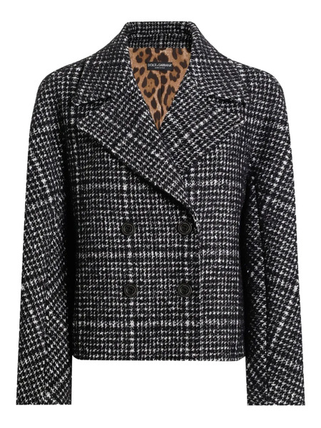  Dolce & Gabbana Check-pattern Double-breasted Jacket - Grey 