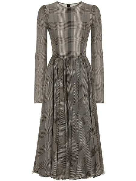  Dolce & Gabbana Check-pattern Midi Dress - Grey 