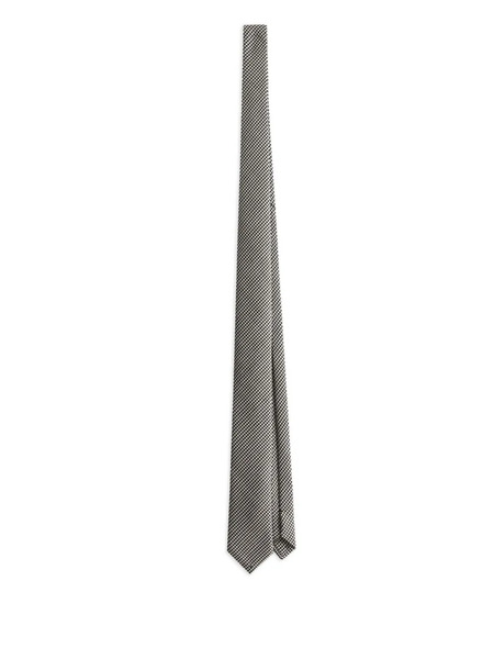  Dolce & Gabbana Check-pattern Pointed Tie - Grey 