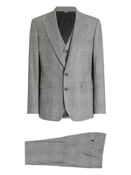  Dolce & Gabbana Check-pattern Three-piece Suit - Grey 