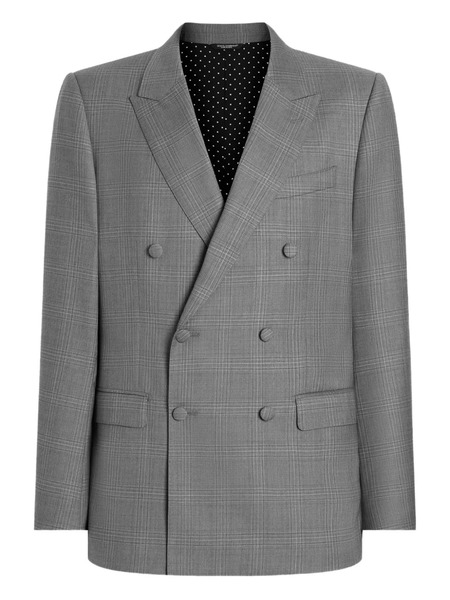  Dolce & Gabbana Checked Double-breasted Jacket - Grey 