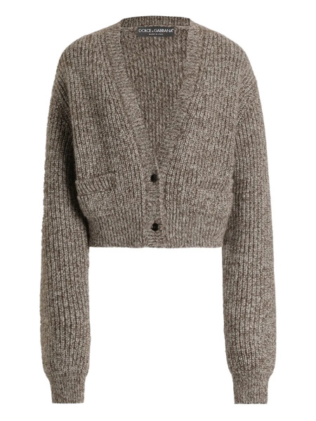  Dolce & Gabbana Chunky-knit Cropped Jacket - Brown 