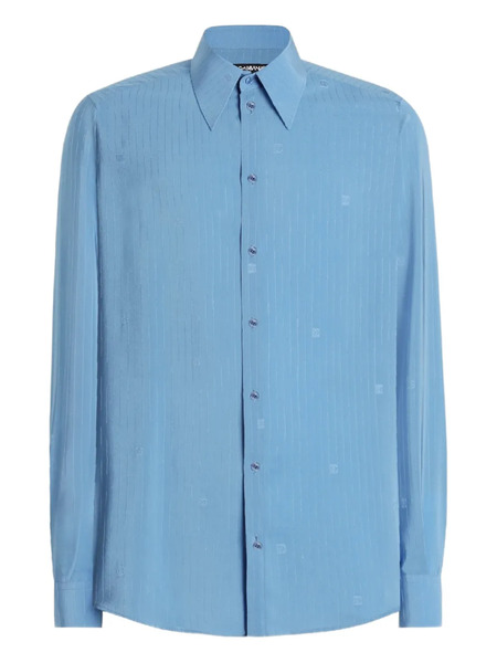  Dolce & Gabbana Collared Patterned Shirt - Blue 