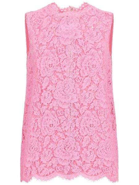  Dolce & Gabbana Cordonetto-lace Top - Pink 