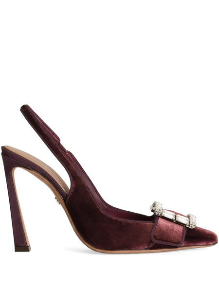  Dolce & Gabbana Crystal-buckle Slingback Pumps - Red 