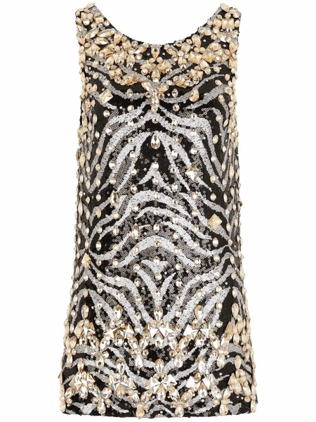  Dolce & Gabbana Crystal-embellished Sequinned Minidress - Neutrals 