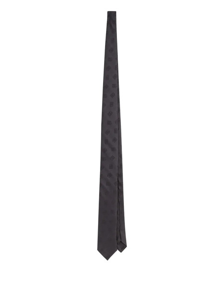  Dolce & Gabbana Dc Logo Jacquard Tie - Grey 