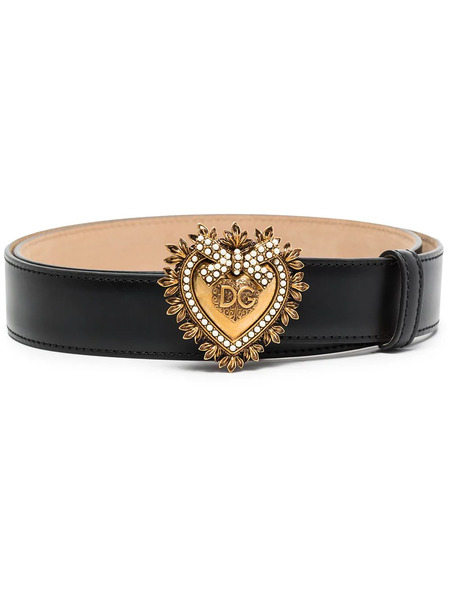  Dolce & Gabbana Devotion Leather Belt - Black 