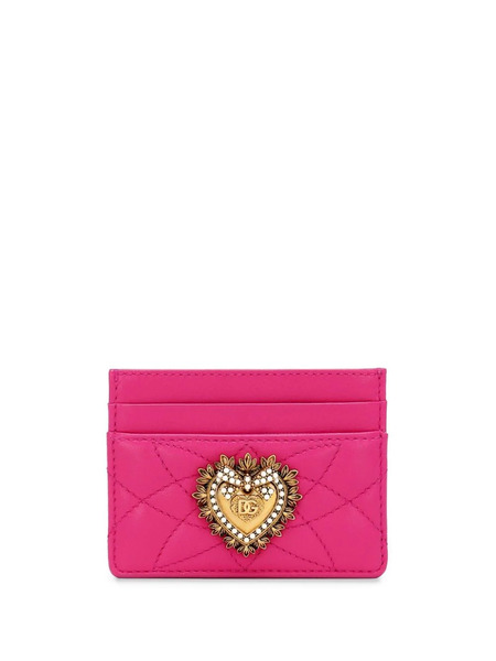  Dolce & Gabbana Devotion Leather Card Holder - Pink 