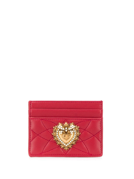  Dolce & Gabbana Devotion Quilted Card Holder - Red 