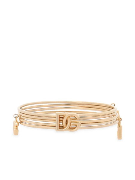  Dolce & Gabbana Dg Logo-charm Multi-hoop Bangle - Gold 
