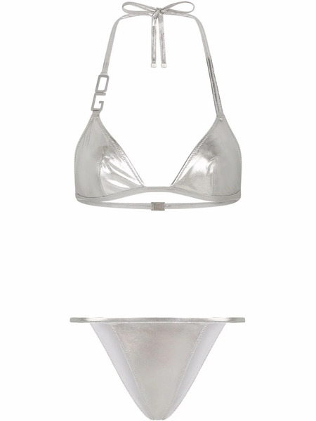  Dolce & Gabbana Dg-logo Triangle Bikini - Silver 