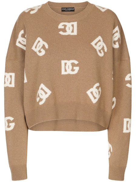  Dolce & Gabbana Dg Monogram Virgin Wool Jumper - Brown 