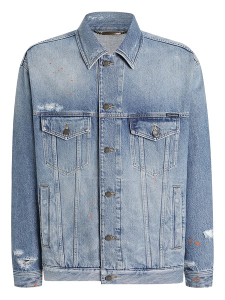  Dolce & Gabbana Distressed Denim Jacket - Blue 
