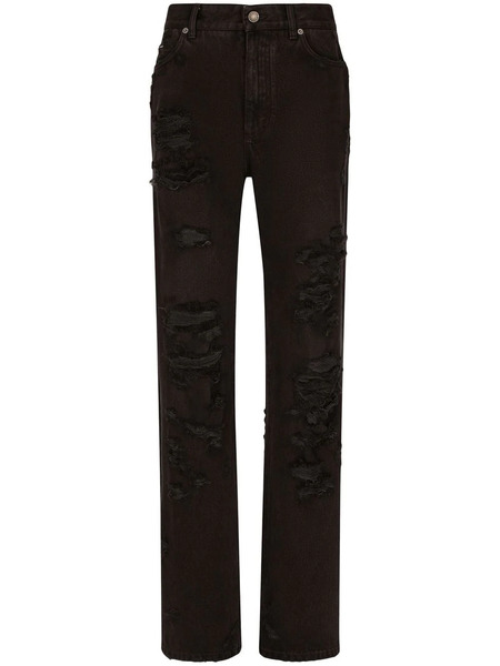  Dolce & Gabbana Distressed Flared Jeans - Black 