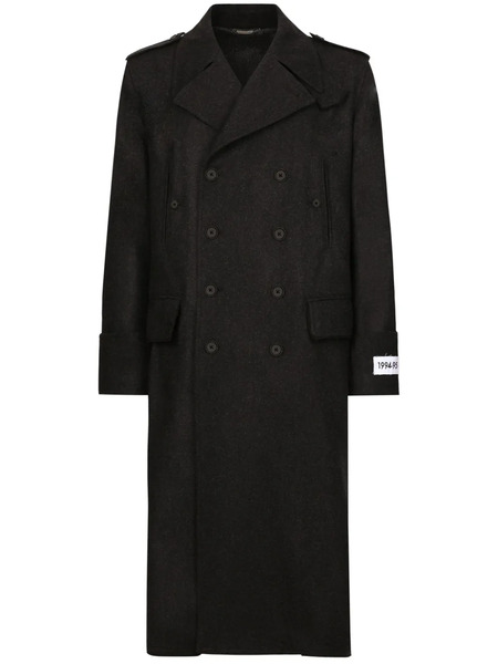  Dolce & Gabbana Double Breasted Buttoned Coat - Black 