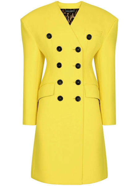 Dolce & Gabbana Double-breasted Coat - Yellow 