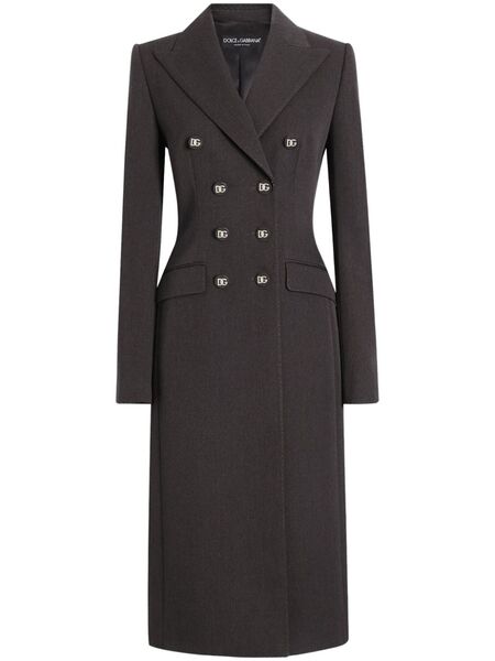  Dolce & Gabbana Double-breasted Padded-hips Coat - Grey 