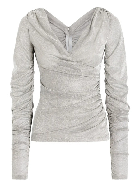  Dolce & Gabbana Draped Jersey Top - Silver 