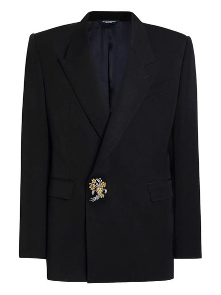  Dolce & Gabbana Embellished Double-breasted Jacket - Black 