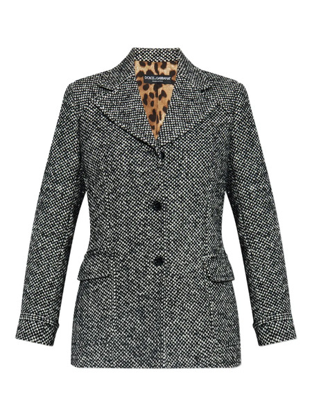  Dolce & Gabbana Flap-pockets Tweed Jacket - Grey 