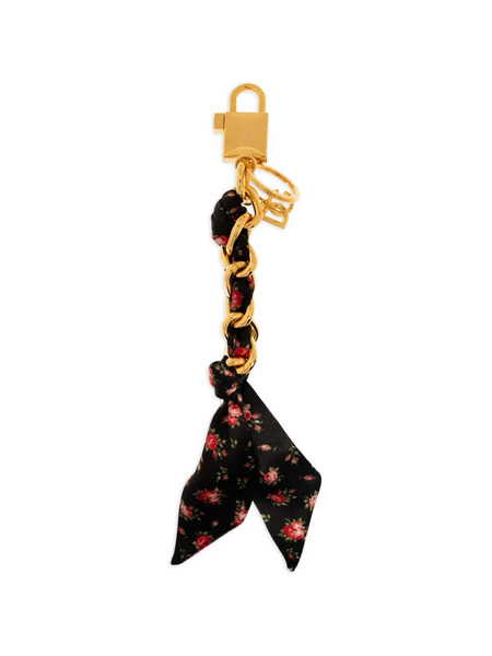 Dolce & Gabbana Floral-print Keyring - Gold 