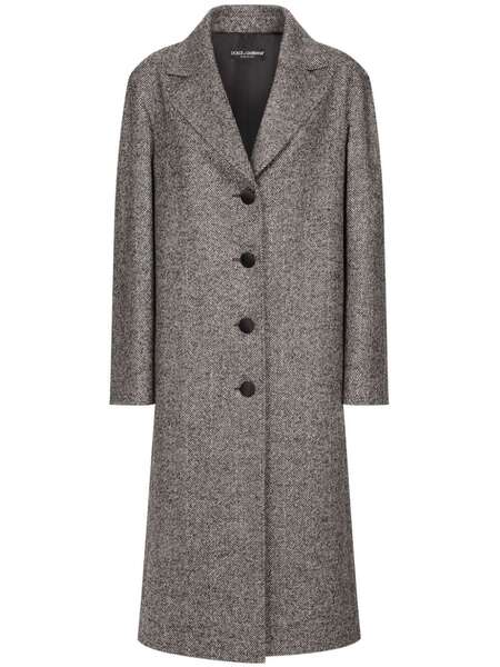  Dolce & Gabbana Herringbone-pattern Coat - Brown 