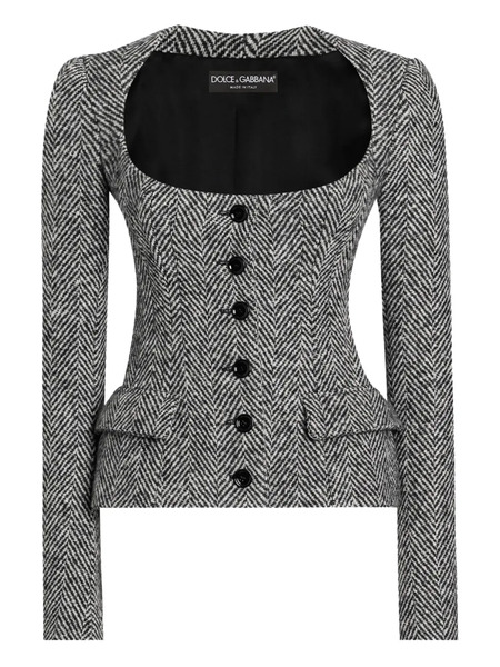  Dolce & Gabbana Herringbone-pattern Jacket - Grey 