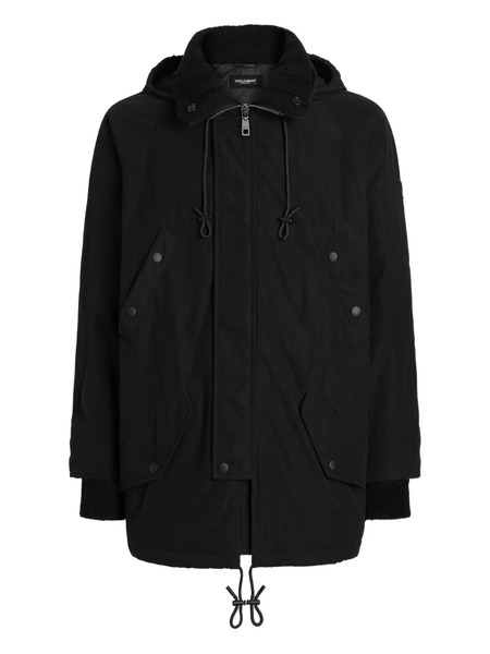  Dolce & Gabbana Hooded Drawstring Jacket - Black 