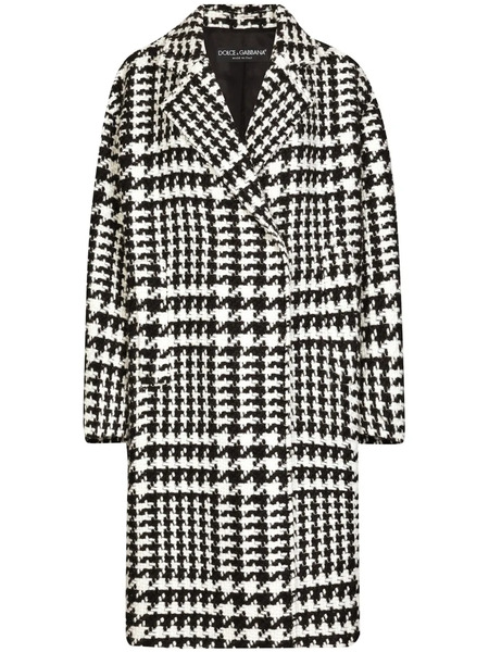  Dolce & Gabbana Houndstooth-pattern Coat - Black 
