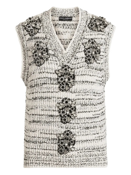  Dolce & Gabbana Intarsia Pullover Vest - Neutrals 