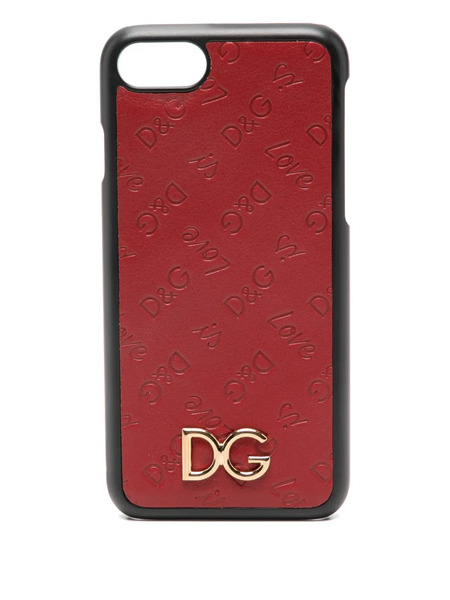  Dolce & Gabbana Iphone 7 Embossed Logo-plaque Phone Case - Red 