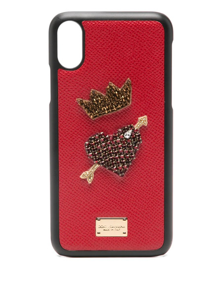  Dolce & Gabbana Iphone X Embellishment Phone Case - Red 