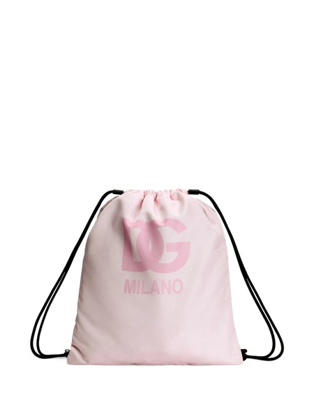  Dolce & Gabbana Kids Logo Drawstring Backpack - Pink 