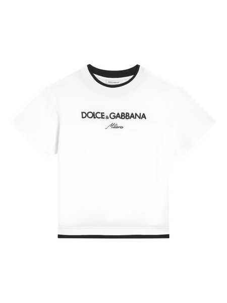  Dolce & Gabbana Kids Logo-embroidered T-shirt - White 