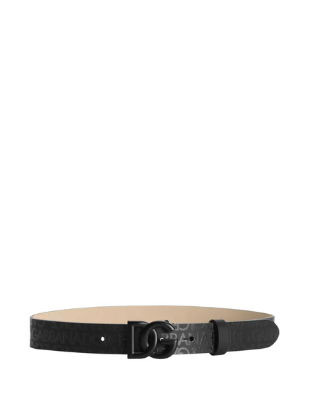  Dolce & Gabbana Kids Logo-patterned Leather Belt - Black 