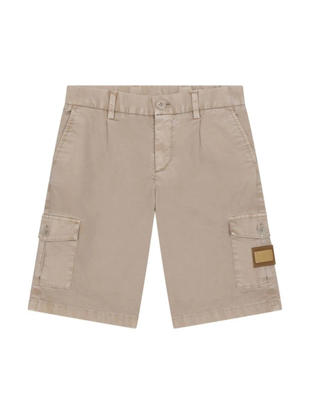  Dolce & Gabbana Kids Logo-plaque Bermuda Shorts - Neutrals 