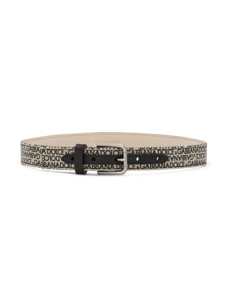  Dolce & Gabbana Kids Logo-printed Leather Belt - Neutrals 