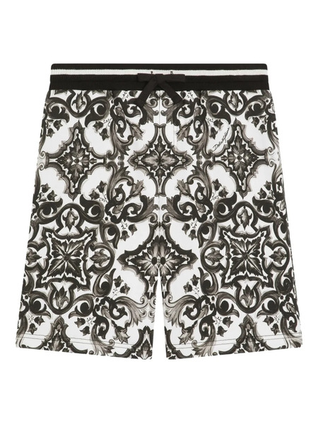  Dolce & Gabbana Kids Majolica-print Shorts - Black 