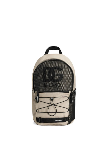  Dolce & Gabbana Kids Mesh-panelled Logo Backpack - Neutrals 