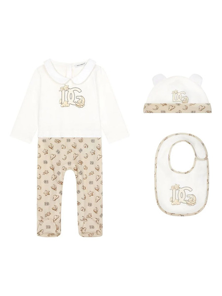  Dolce & Gabbana Kids Moon And Star-print Dg-logo Babygrow Set - White 