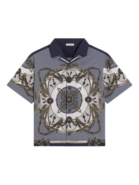  Dolce & Gabbana Kids Patterned Short-sleeve Shirt - Grey 
