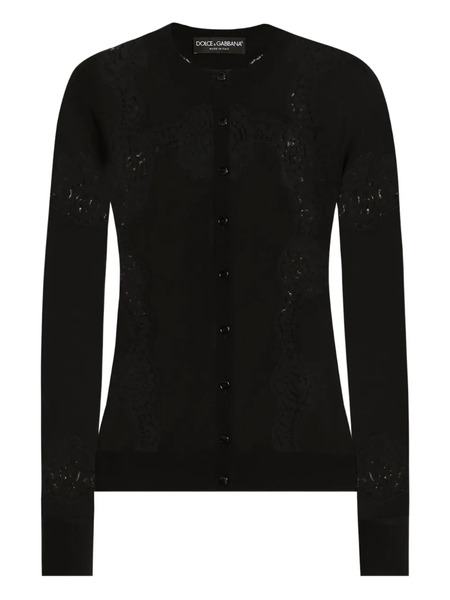  Dolce & Gabbana Lace-panel Cardigan - Black 