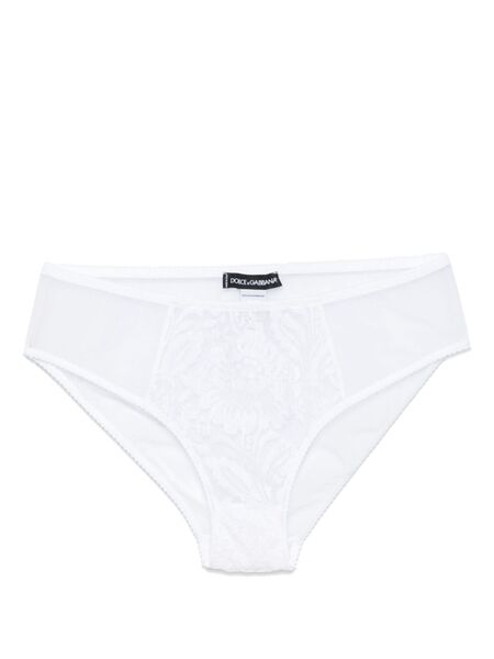  Dolce & Gabbana Lace-panel Tulle Briefs - White 