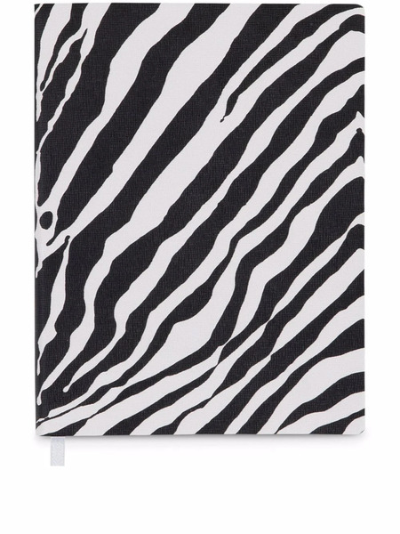  Dolce & Gabbana Large Zebra-print Leather Blank Notebook - White 
