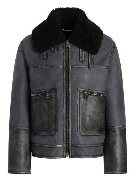  Dolce & Gabbana Leather Jacket - Grey 