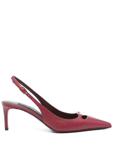  Dolce & Gabbana Leather Slingback Pumps - Red 