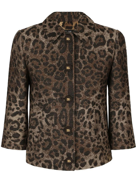  Dolce & Gabbana Leopard-patterned Jacquard Jacket - Brown 