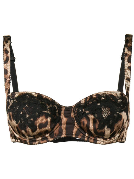  Dolce & Gabbana Leopard-print Balconette Bra - Brown 